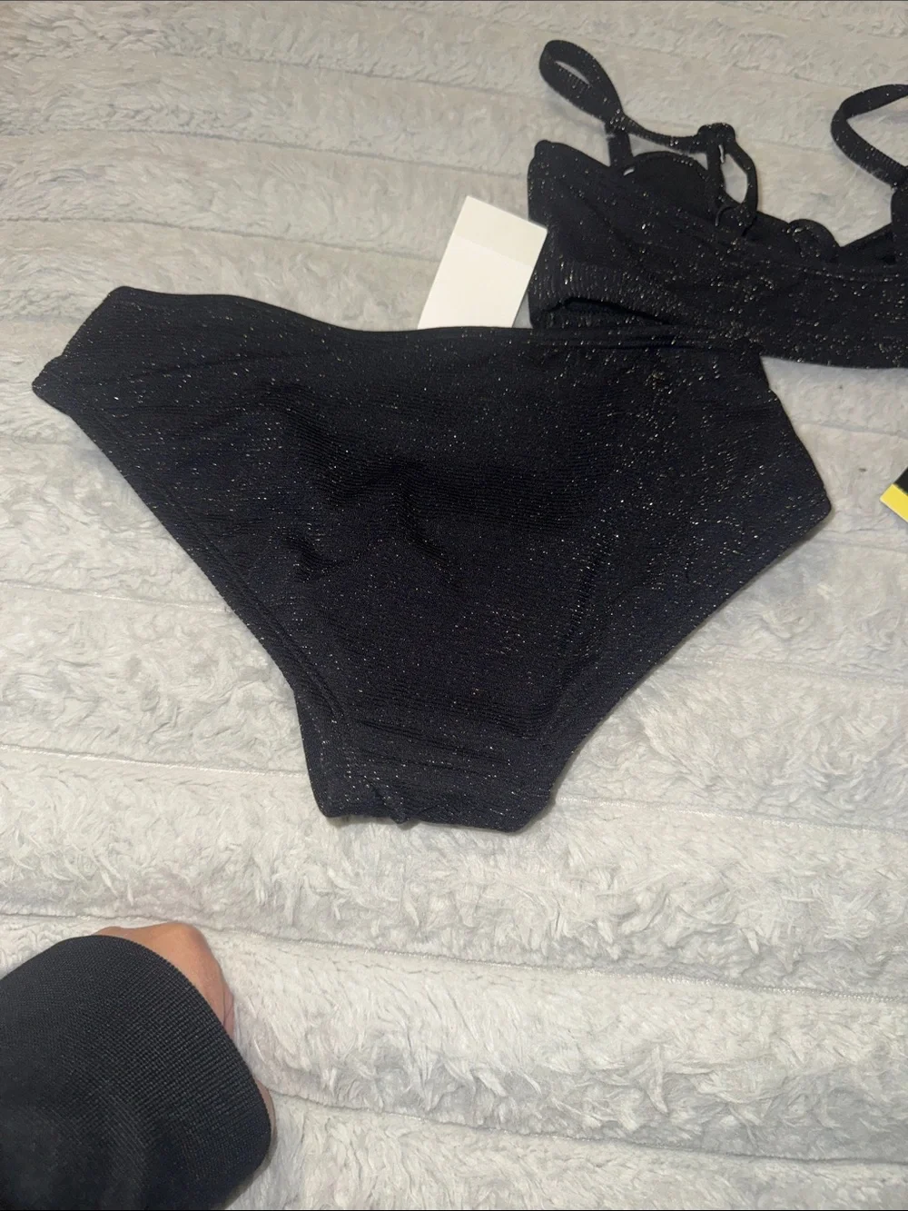 art class Black Sparkle Kids Bikini Set